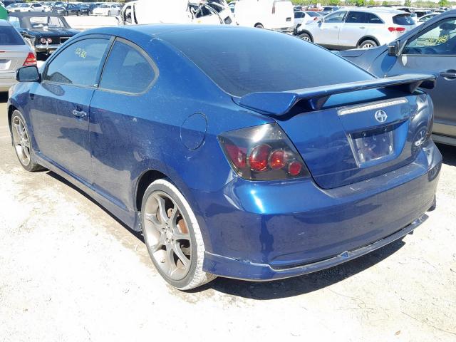 JTKDE167X80254378 - 2008 TOYOTA SCION TC ლურჯი ფოტო 3