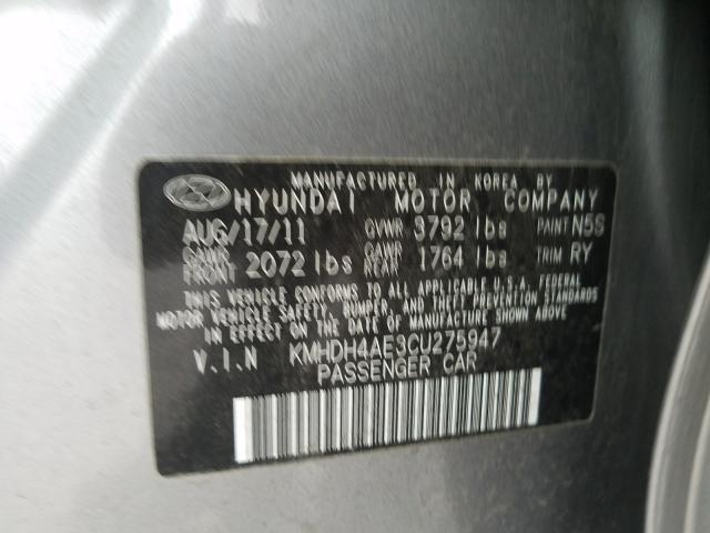 KMHDH4AE3CU275947 - 2012 HYUNDAI ELANTRA GLS  photo 10