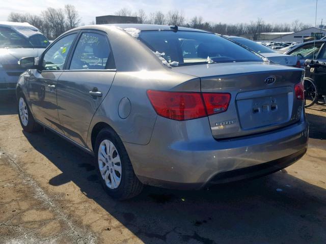 KNAFU4A25A5168305 - 2010 KIA FORTE EX GRAY photo 3