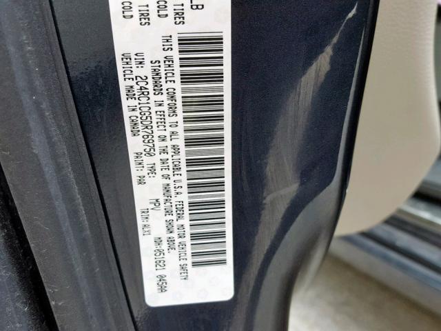 2C4RC1CG5DR769750 - 2013 CHRYSLER TOWN & COU BLACK photo 10