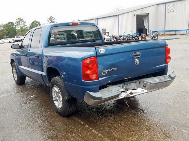 1D7HE48K35S308976 - 2005 DODGE DAKOTA QUA BLUE photo 3