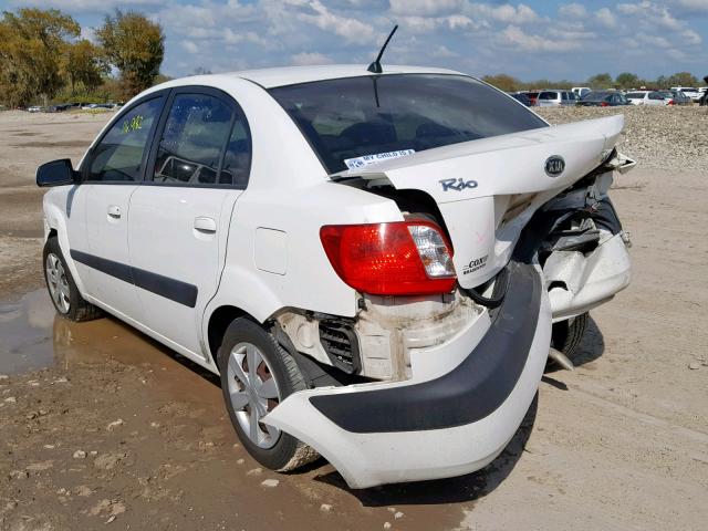 KNADE123966121273 - 2006 KIA RIO WHITE photo 3