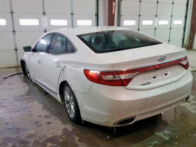 KMHFG4JG0CA122263 - 2012 HYUNDAI AZERA GLS WHITE photo 3