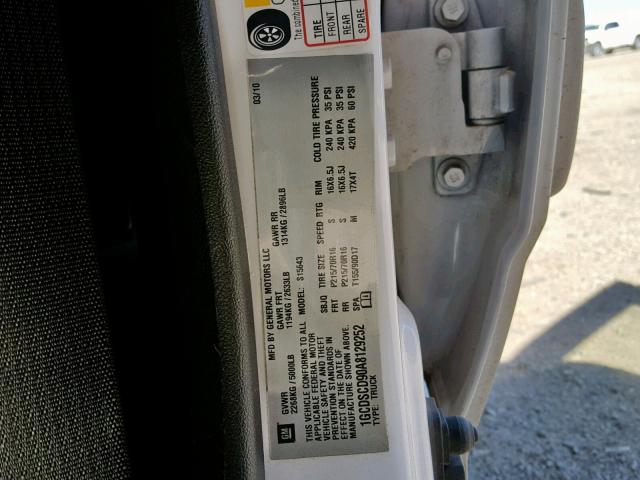 1GCDSCD90A8129252 - 2010 CHEVROLET COLORADO L WHITE photo 10