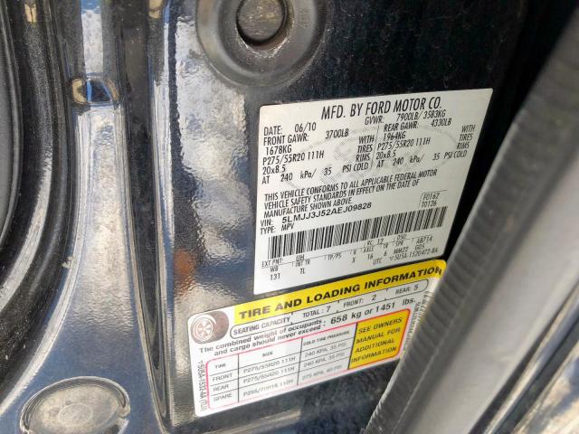 5LMJJ3J52AEJ09828 - 2010 LINCOLN NAVIGATOR Қара фото 10