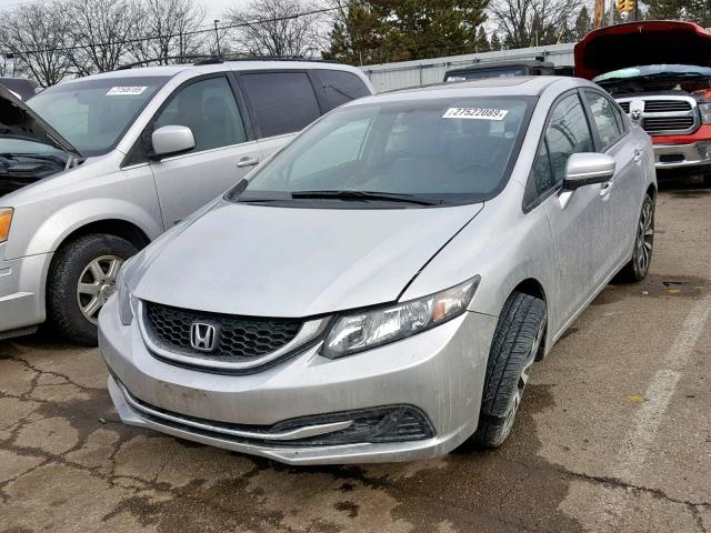 19XFB2F9XEE046777 - 2014 HONDA CIVIC EXL SILVER photo 2