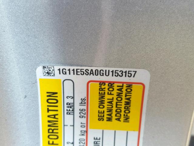 1G11E5SA0GU153157 - 2016 CHEVROLET MALIBU LIM SILVER photo 10