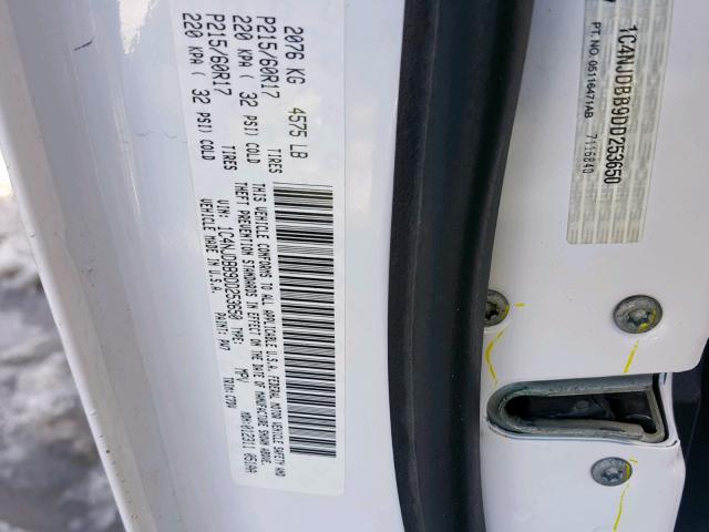 1C4NJDBB9DD253650 - 2013 JEEP COMPASS SP 白色 照片 10