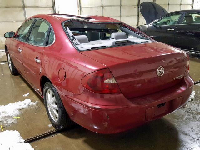 2G4WD532651237852 - 2005 BUICK LACROSSE C BURGUNDY photo 3