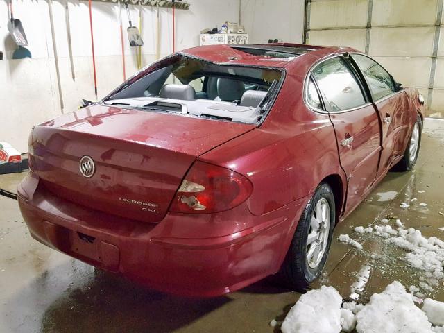 2G4WD532651237852 - 2005 BUICK LACROSSE C BURGUNDY photo 4