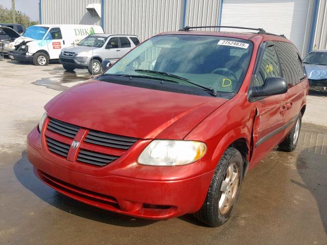 1D4GP45R45B369046 - 2005 DODGE CARAVAN SX RED photo 2