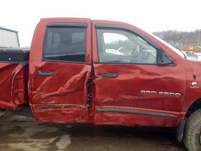 3D7KS28C66G131585 - 2006 DODGE RAM 2500 S RED photo 9