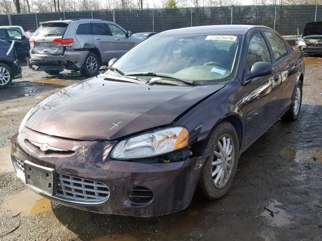 1C3EL46X23N505624 - 2003 CHRYSLER SEBRING LX BURGUNDY photo 2