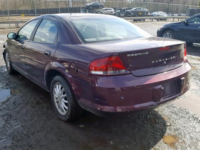 1C3EL46X23N505624 - 2003 CHRYSLER SEBRING LX BURGUNDY photo 3