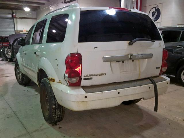 1D8HB58N38F128544 - 2008 DODGE DURANGO LI WHITE photo 3