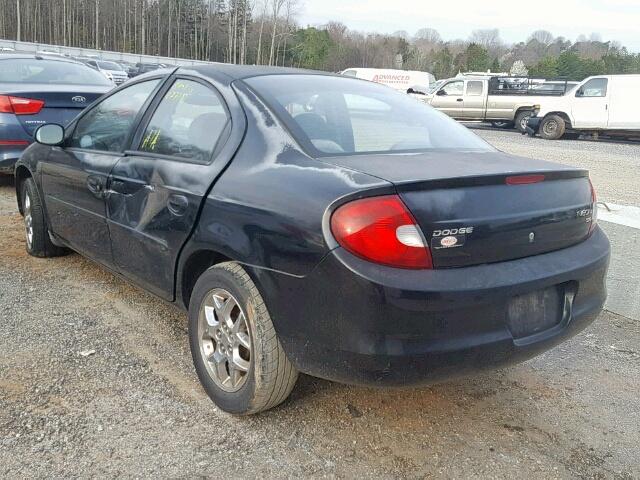 1B3ES46C32D533997 - 2002 DODGE NEON SE BLACK photo 3