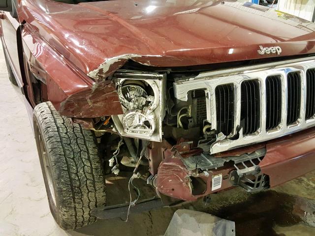 1J8HG48K08C111338 - 2008 JEEP COMMANDER BURGUNDY photo 9