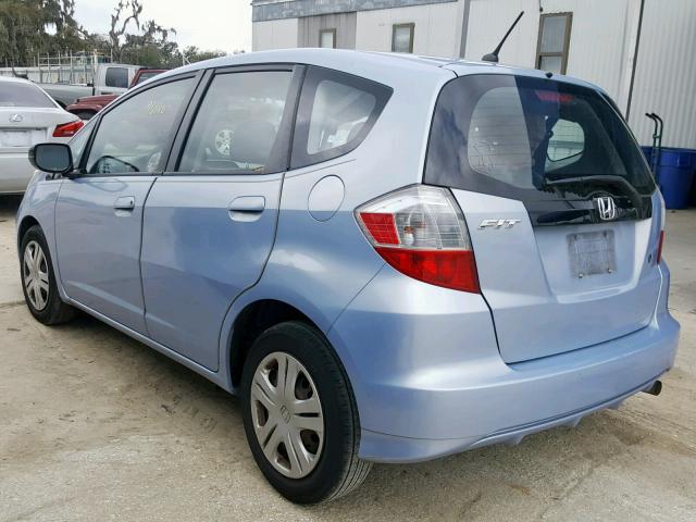 JHMGE88239S073996 - 2009 HONDA FIT BLUE photo 3