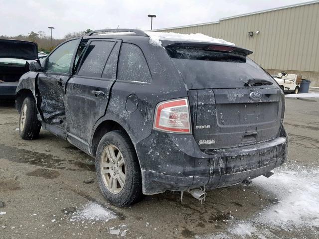 2FMDK48C68BA27615 - 2008 FORD EDGE SEL BLACK photo 3