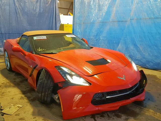 1G1YF3D72K5108628 - 2019 CHEVROLET CORVETTE S RED photo 1