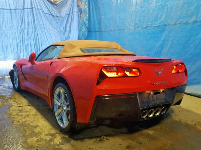 1G1YF3D72K5108628 - 2019 CHEVROLET CORVETTE S RED photo 3