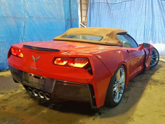 1G1YF3D72K5108628 - 2019 CHEVROLET CORVETTE S RED photo 4