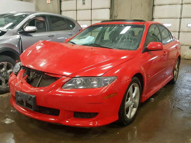 1YVHP84D245N26711 - 2004 MAZDA 6 S RED photo 2