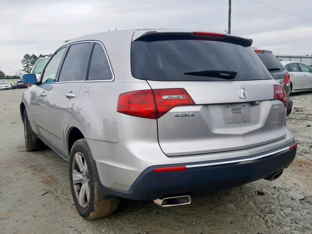 2HNYD2H25AH519108 - 2010 ACURA MDX SILVER photo 3