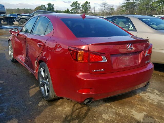 JTHBF5C25A5126584 - 2010 LEXUS IS 250 RED photo 3