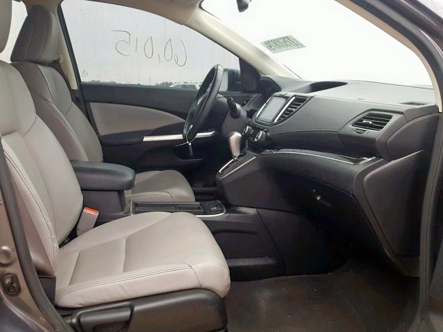 2HKRM3H77FH534106 - 2015 HONDA CR-V EXL GRAY photo 5