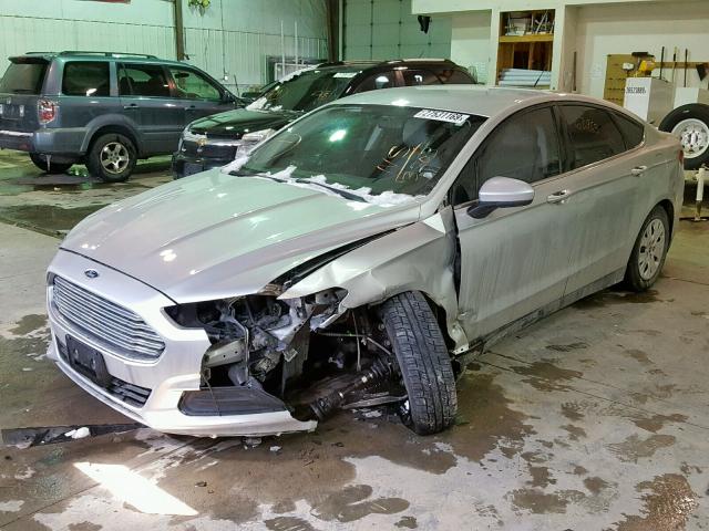 3FA6P0G77DR373203 - 2013 FORD FUSION S SILVER photo 2