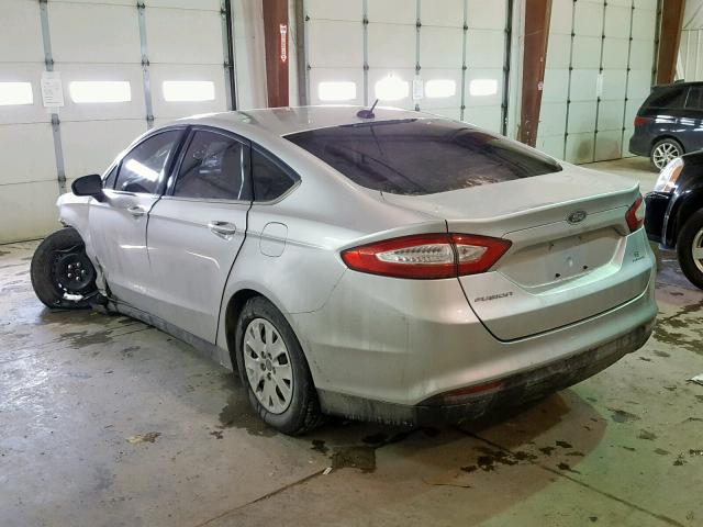 3FA6P0G77DR373203 - 2013 FORD FUSION S SILVER photo 3