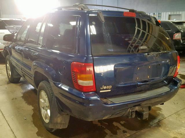 1J4GW58S01C520631 - 2001 JEEP GRAND CHER BLUE photo 3