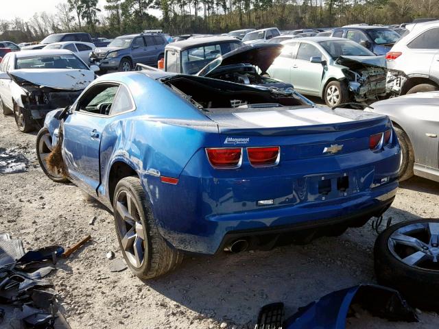 2G1FK1EJ3A9171837 - 2010 CHEVROLET CAMARO SS BLUE photo 3