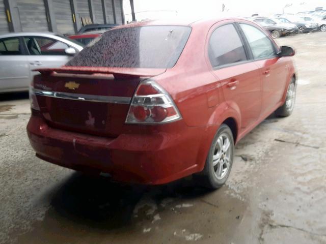 KL1TG5DE3BB126590 - 2011 CHEVROLET AVEO LT RED photo 4