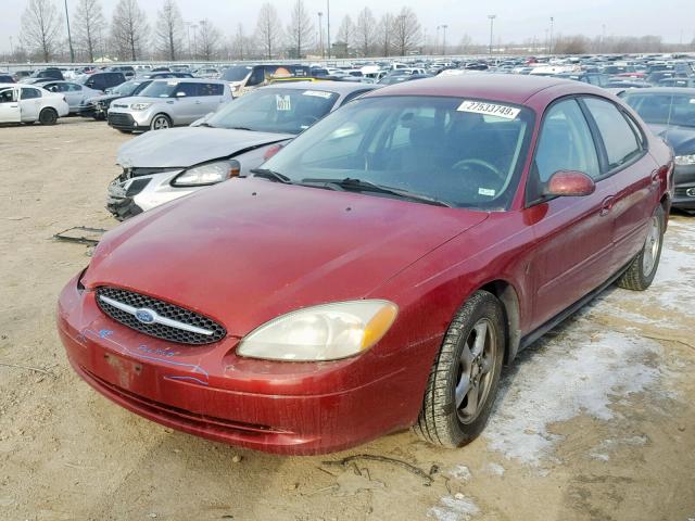 1FAFP552X2G228164 - 2002 FORD TAURUS SES RED photo 2