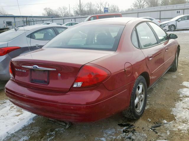 1FAFP552X2G228164 - 2002 FORD TAURUS SES RED photo 4