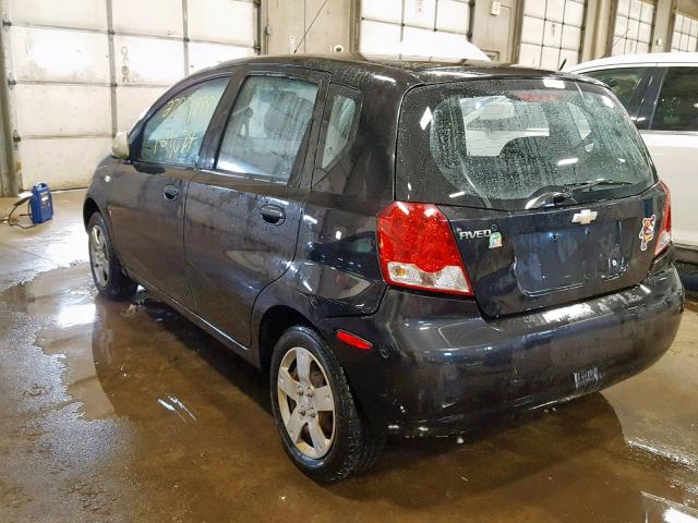 KL1TD66677B724502 - 2007 CHEVROLET AVEO BASE 黑色 照片 3