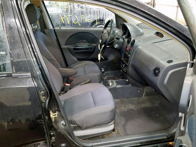 KL1TD66677B724502 - 2007 CHEVROLET AVEO BASE 黑色 照片 5