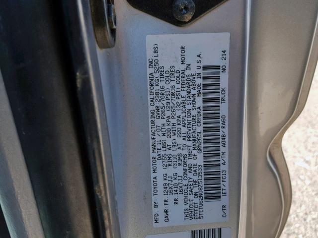 5TETU62N08Z513533 - 2008 TOYOTA TACOMA PRE SILVER photo 10