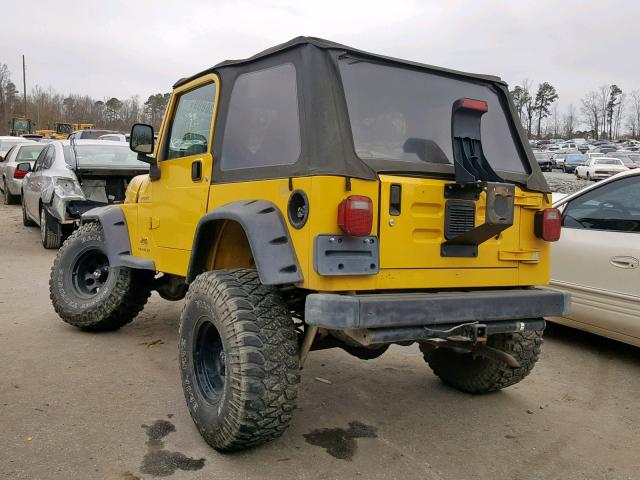 1J4FA49S84P725047 - 2004 JEEP WRANGLER / YELLOW photo 3