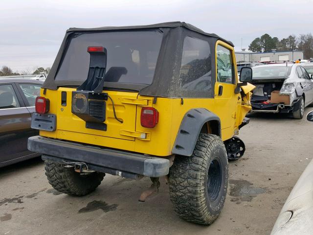 1J4FA49S84P725047 - 2004 JEEP WRANGLER / YELLOW photo 4