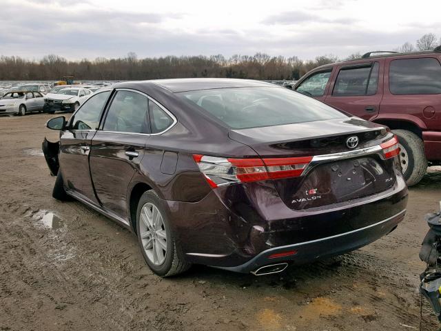 4T1BK1EB2DU019467 - 2013 TOYOTA AVALON BAS BURGUNDY photo 3