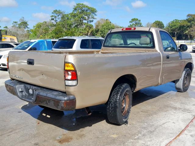 5TBJN32142S332349 - 2002 TOYOTA TUNDRA BEIGE photo 4