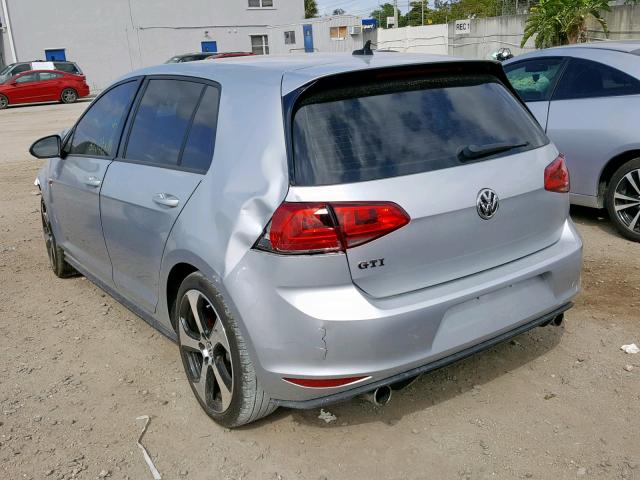 3VW5T7AU2GM060289 - 2016 VOLKSWAGEN GTI S/SE SILVER photo 3