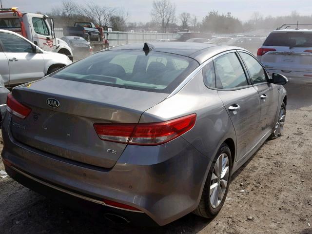 5XXGU4L35GG004991 - 2016 KIA OPTIMA EX GRAY photo 4