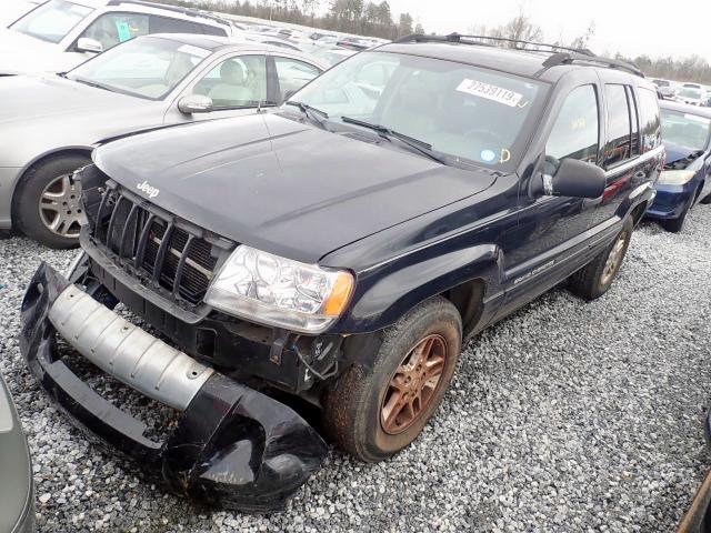 1J4GW48N34C125223 - 2004 JEEP GRAND CHER BLACK photo 2