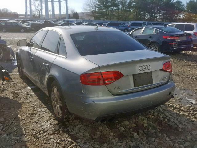 WAULF78K79N075172 - 2009 AUDI A4 2.0T QU GRAY photo 3