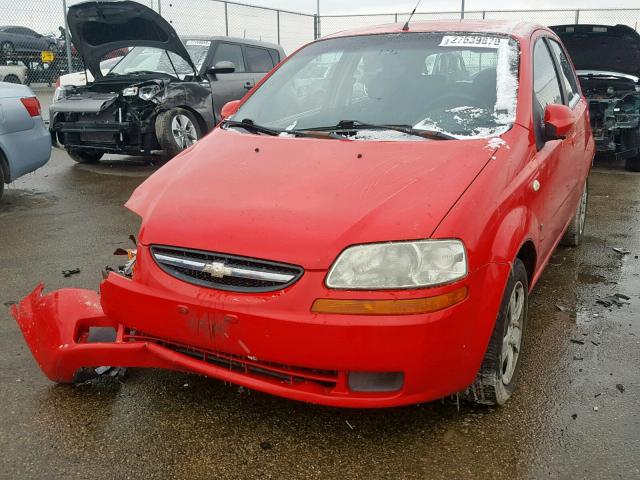 KL1TD66647B706619 - 2007 CHEVROLET AVEO BASE Қызыл фото 2
