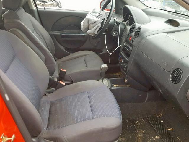 KL1TD66647B706619 - 2007 CHEVROLET AVEO BASE Қызыл фото 5